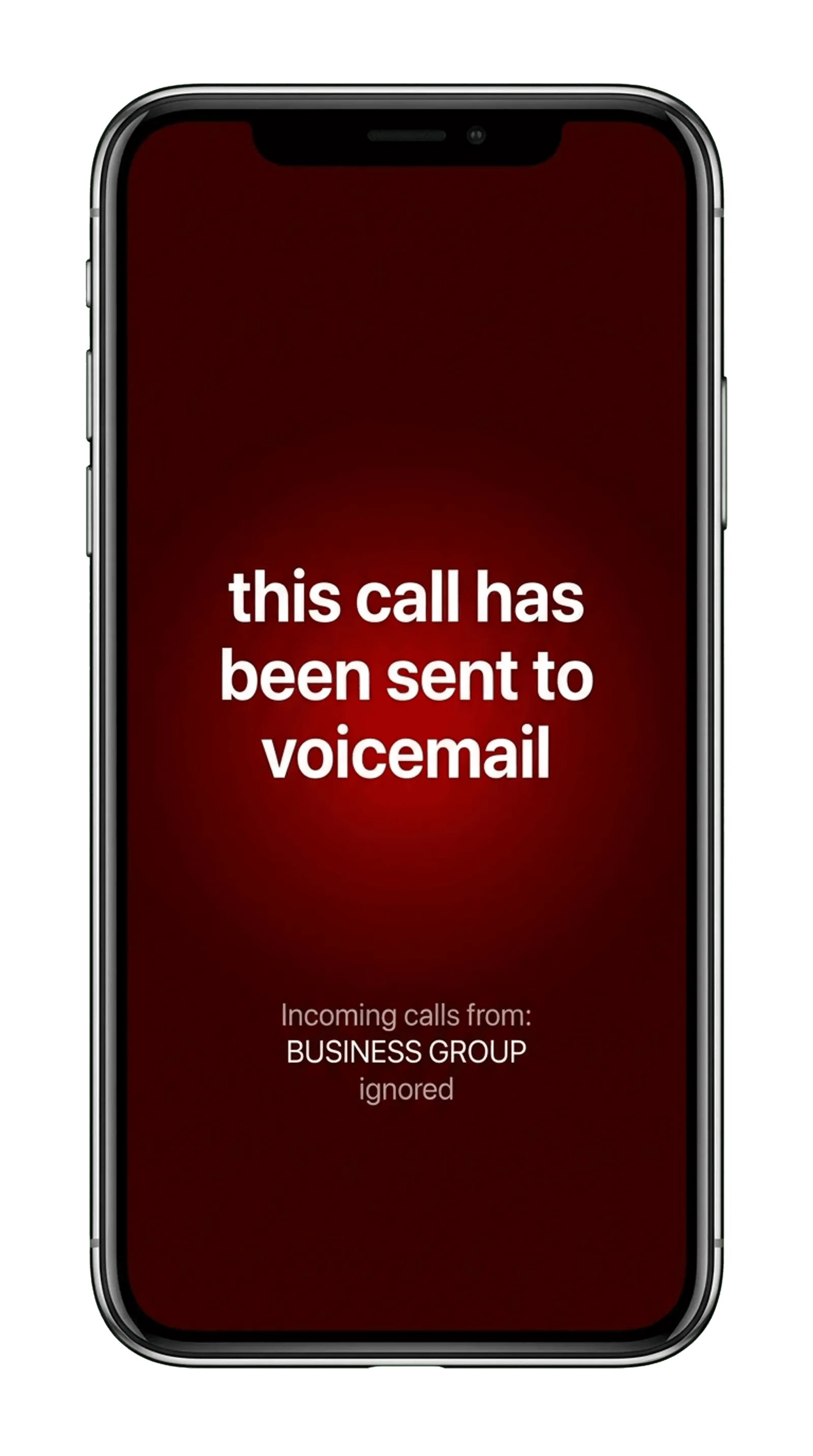 iPhone showing an ignored incoming business call sent to voicemail, what a $600 paid lead gets when the front desk is busy