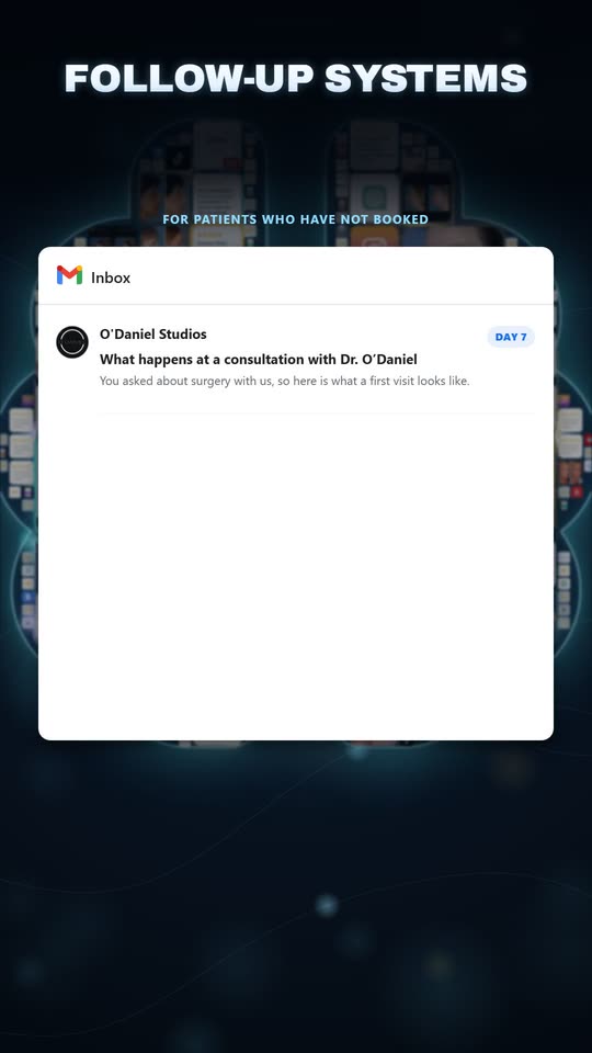 A follow-up email for a consult that did not book