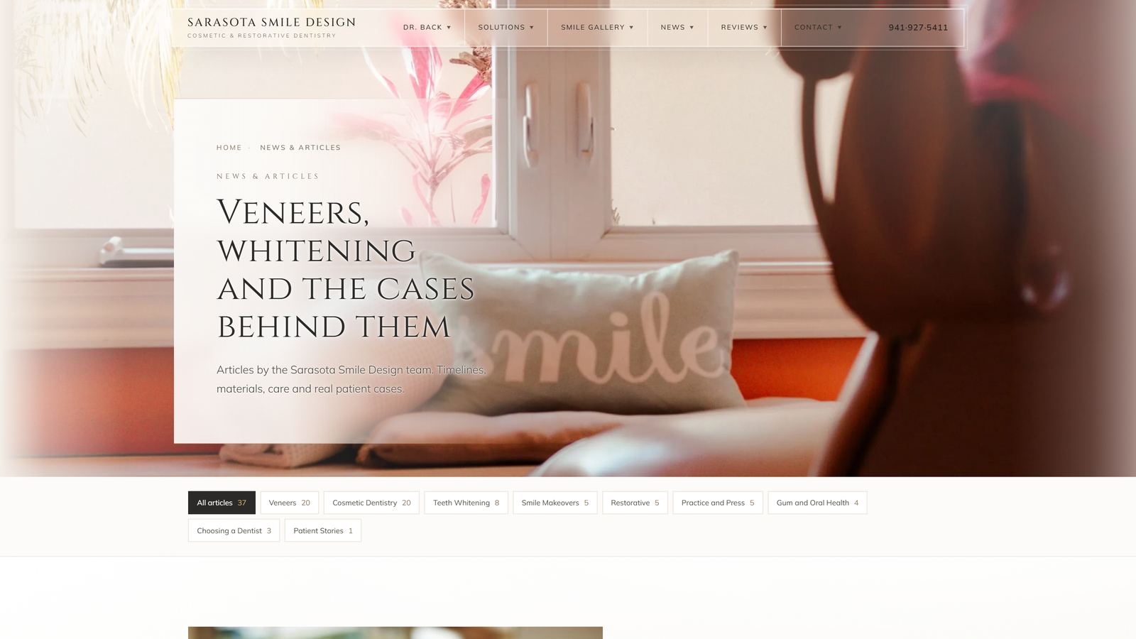 New articles index, desktop