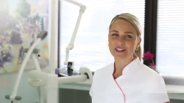 Frame from the old site's dentures video